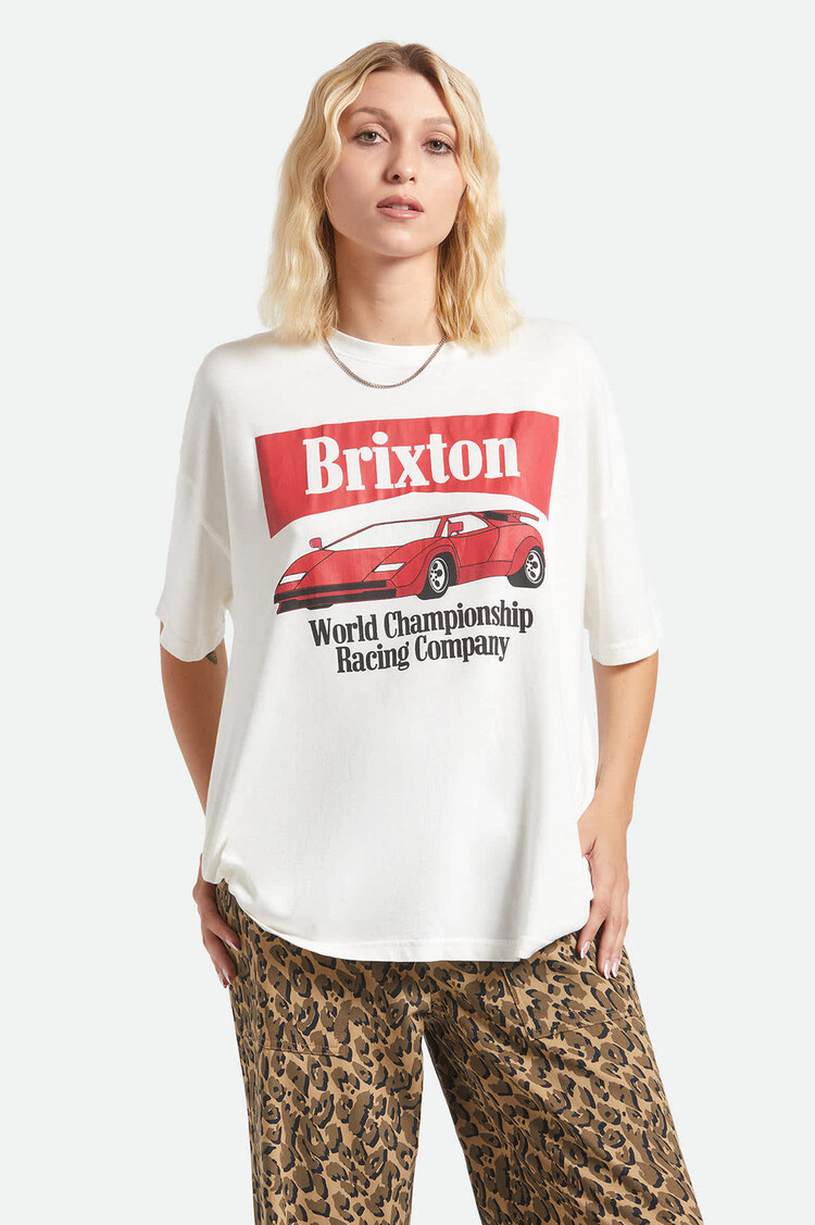 Brixton World Champion Oversized BF Tee | Off White