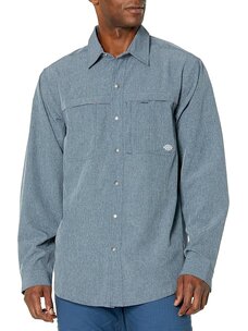 Dickies Long Sleeve Performance Woven Shirt | Airforce Blue Single Dye