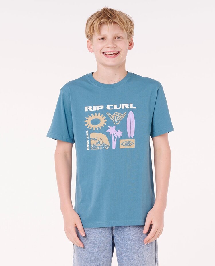 Rip Curl Island Paradiso Logo Tee -Boy | Storm Blue