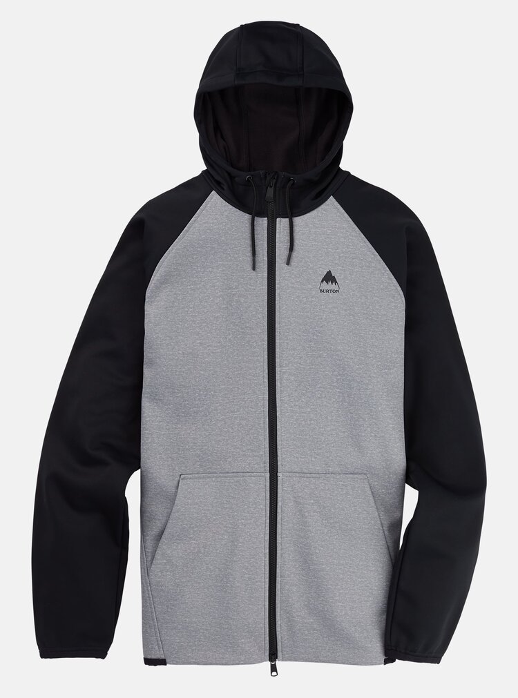 Burton Burton Crown Weatherproof Full-Zip Fleece | Gray Heather/True Black | Gray Heather/True Black