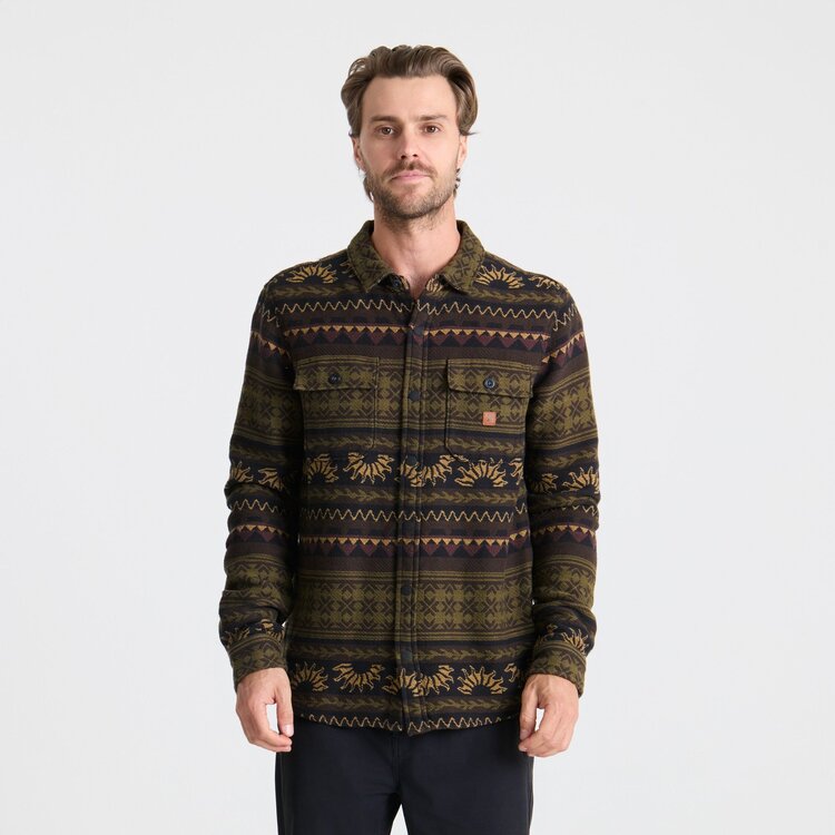 Roark Nordsman Jacquard Long Sleeve Flannel | Dark Military