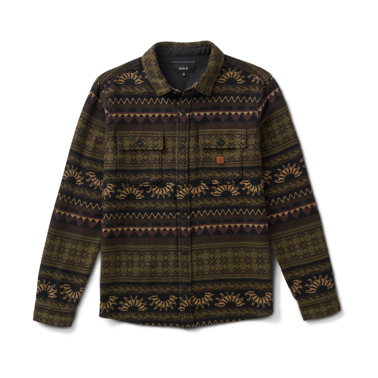 Roark Nordsman Jacquard Long Sleeve Flannel | Dark Military