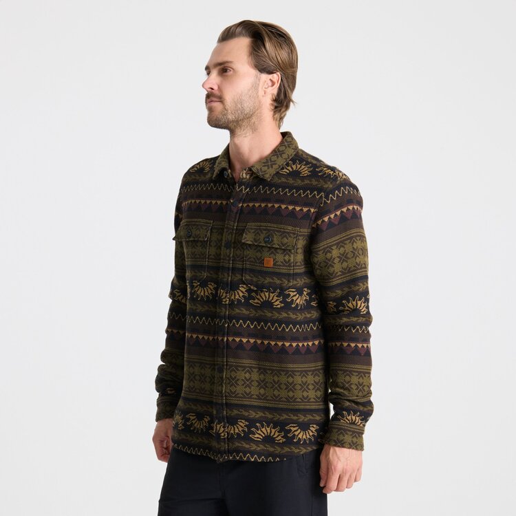 Roark Nordsman Jacquard Long Sleeve Flannel | Dark Military