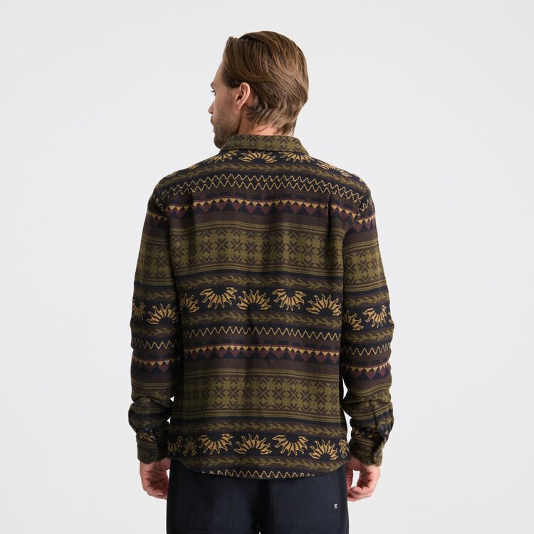 Roark Nordsman Jacquard Long Sleeve Flannel | Dark Military
