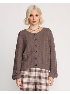 Volcom Snug Lyfe Cardigan | Black Plum