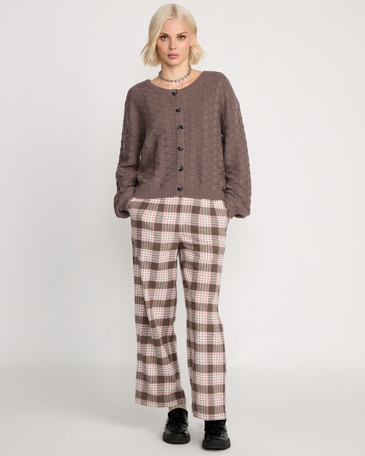 Volcom Snug Lyfe Cardigan | Black Plum