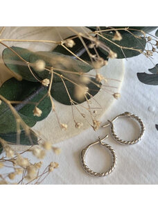 Pika & Bear Helena 11.5Mm Textured Hoop Earrings | Silver