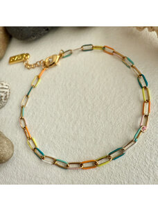 Pika & Bear Pika & Bear Bayside Paperclip Chain Bracelet | Enamel & Gold