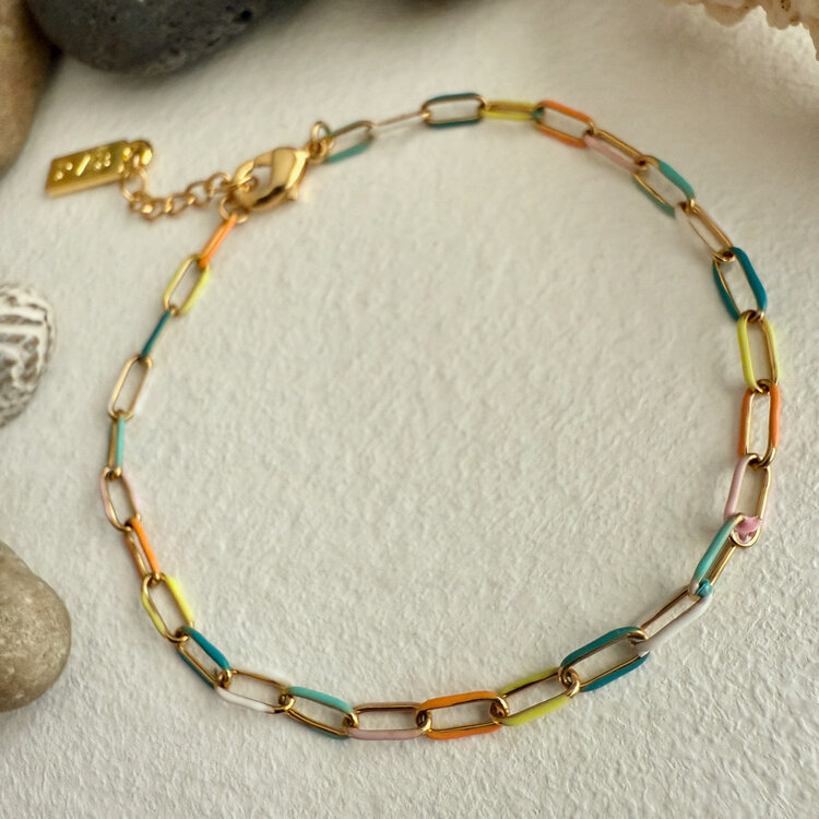 Pika & Bear Pika & Bear Bayside Paperclip Chain Bracelet | Enamel & Gold