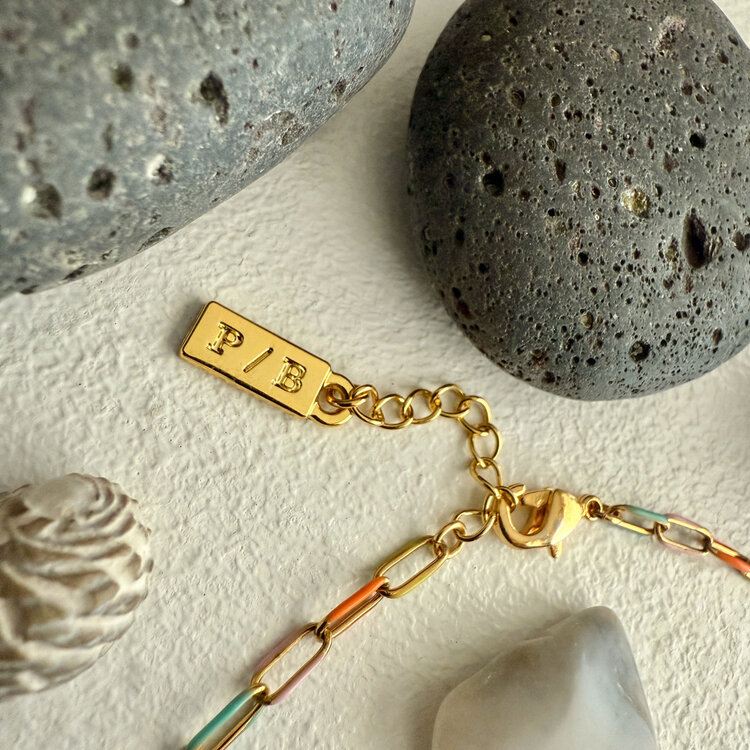 Pika & Bear Pika & Bear Bayside Paperclip Chain Bracelet | Enamel & Gold