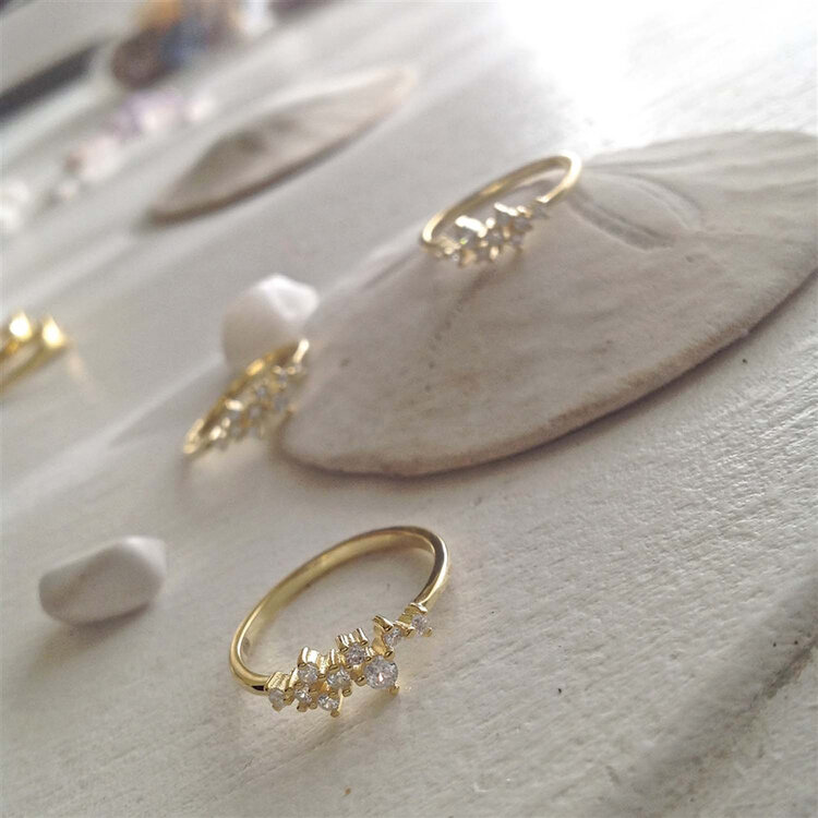 Pika & Bear Pika & Bear Andromeda Rhinestone Cluster Setting Ring | Vermeil