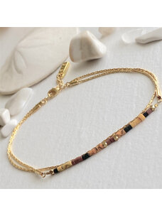 Pika & Bear Pika & Bear Thomson Hand Beaded Layered Bracelet | Orange