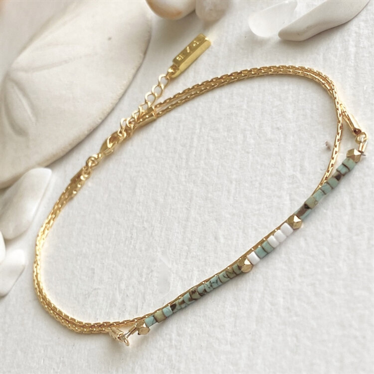 Pika & Bear Pika & Bear Thomson Hand Beaded Layered Bracelet | Turquoise