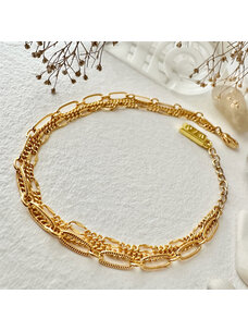 Pika & Bear Pika & Bear Nanaimo Triple Layer Textured Chain Bracelet | Gold