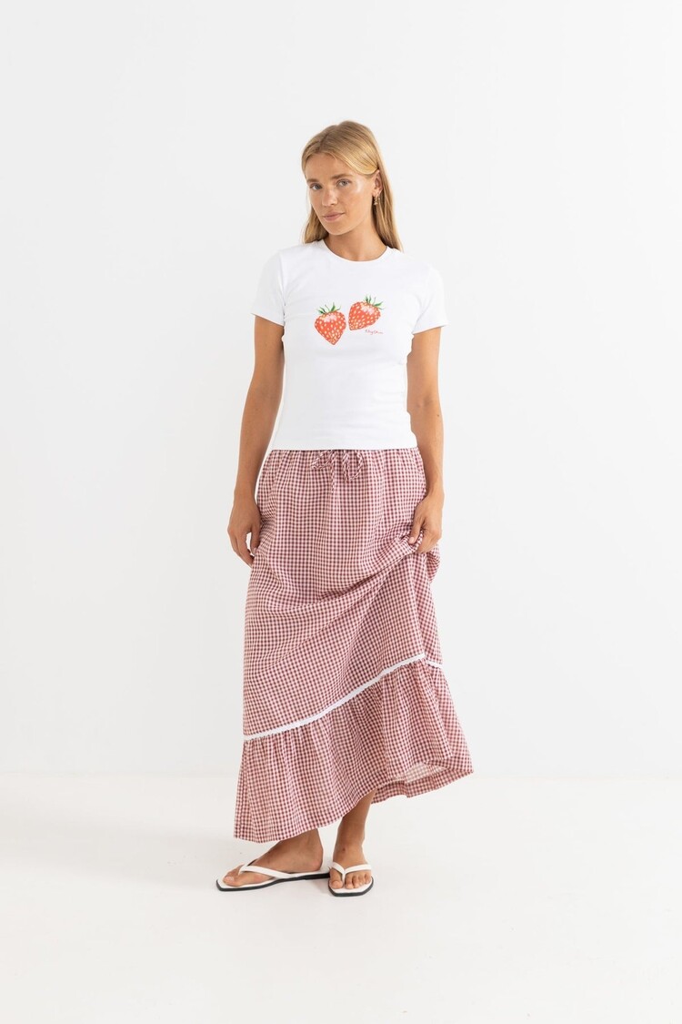 Rhythm Rhythm Strawberry Everyday Tee | White