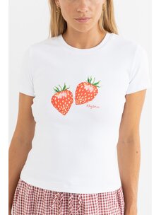 Rhythm Rhythm Strawberry Everyday Tee | White