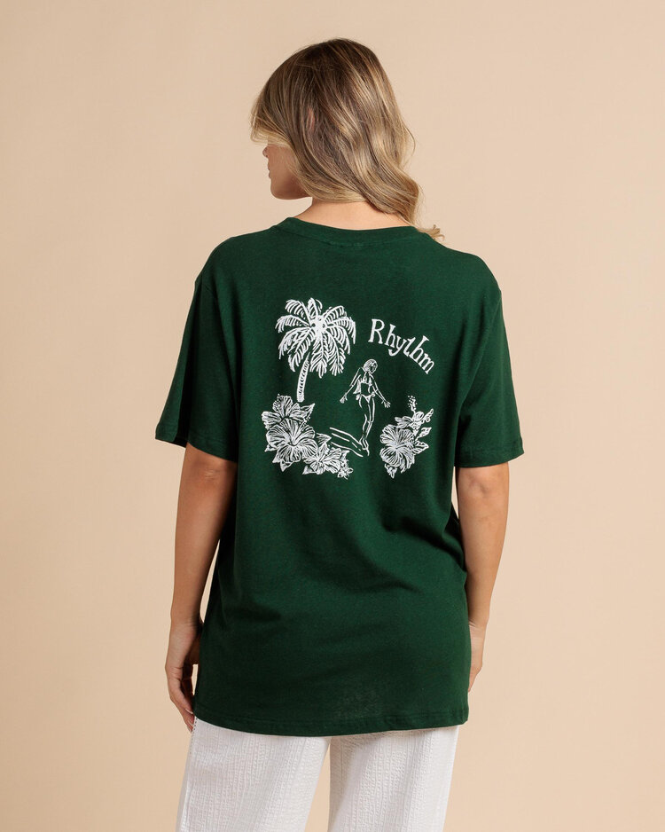 Rhythm Rhythm Surf Rider Oversized T-Shirt|Forest
