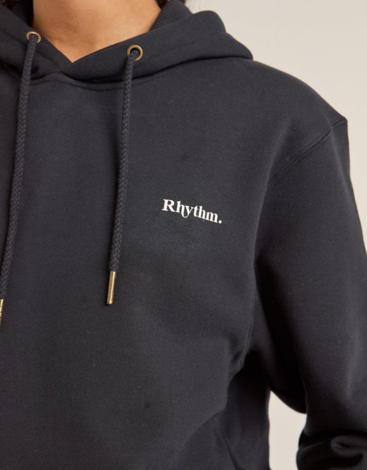 Rhythm Rhythm Logo Boyfriend Fleece Hood|BLK