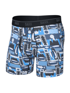 Saxx Quest Quick-Dry Mesh Boxer Brief Fly | Winter Angler-Blue
