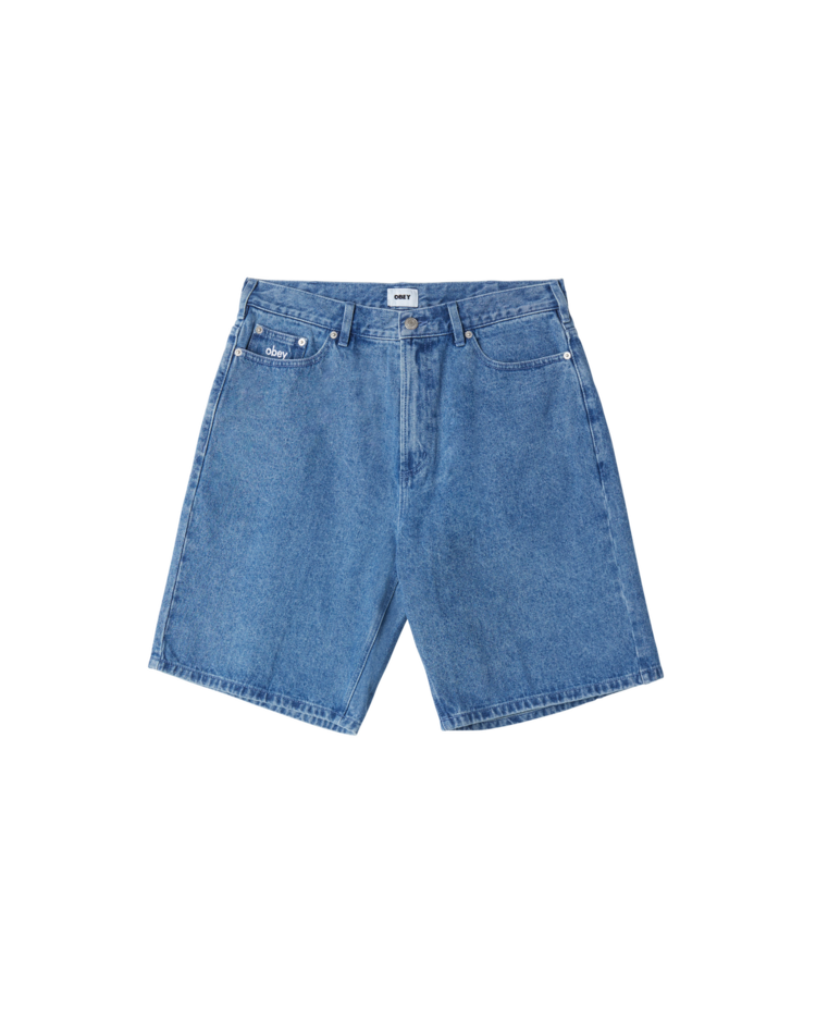 Obey Bigwig Baggy Denim Short | Light Indigo