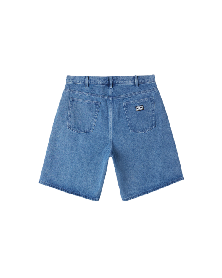 Obey Bigwig Baggy Denim Short | Light Indigo