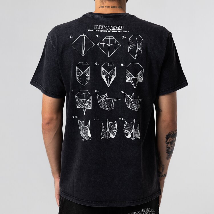 Ripndip T-Shirt Origami | Black Vntg Wash