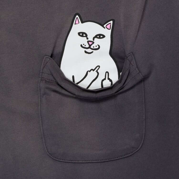 Ripndip Pocket T-Shirt Lord Nermal | Charcoal Vtg Wsh