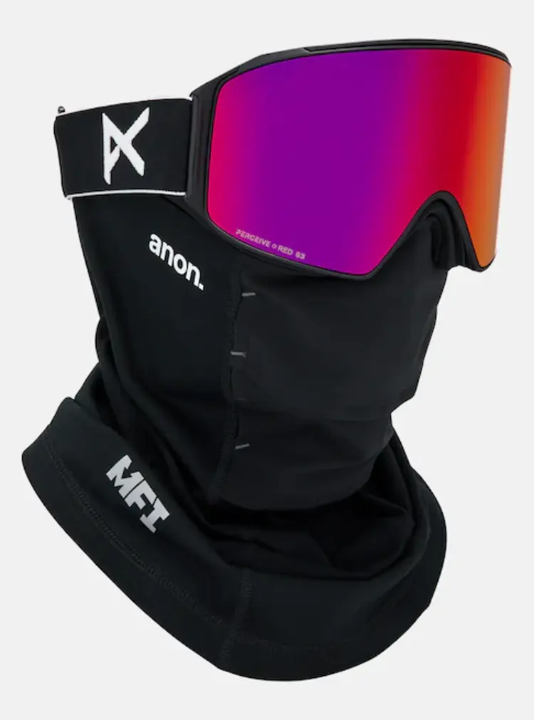 Anon M4 Goggles Cylindrical Bonus Lens MFI Face Mask | Black / Perceive Sunny Red