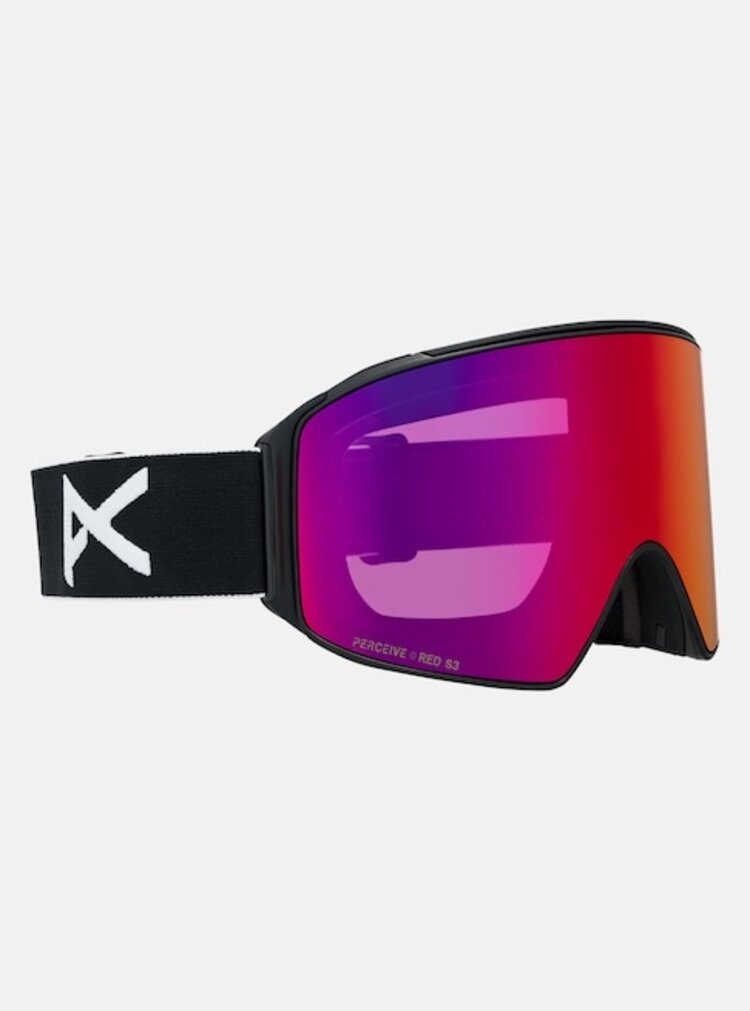 Anon M4 Goggles Cylindrical Bonus Lens MFI Face Mask | Black / Perceive Sunny Red