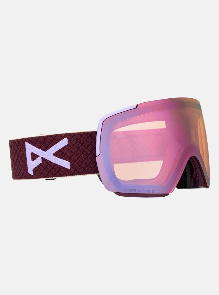 Anon Anon M5S Goggles Cylindrical Bonus Lens  MFI Face Mask | Deep Cherry/Perceive Cloudy Pink