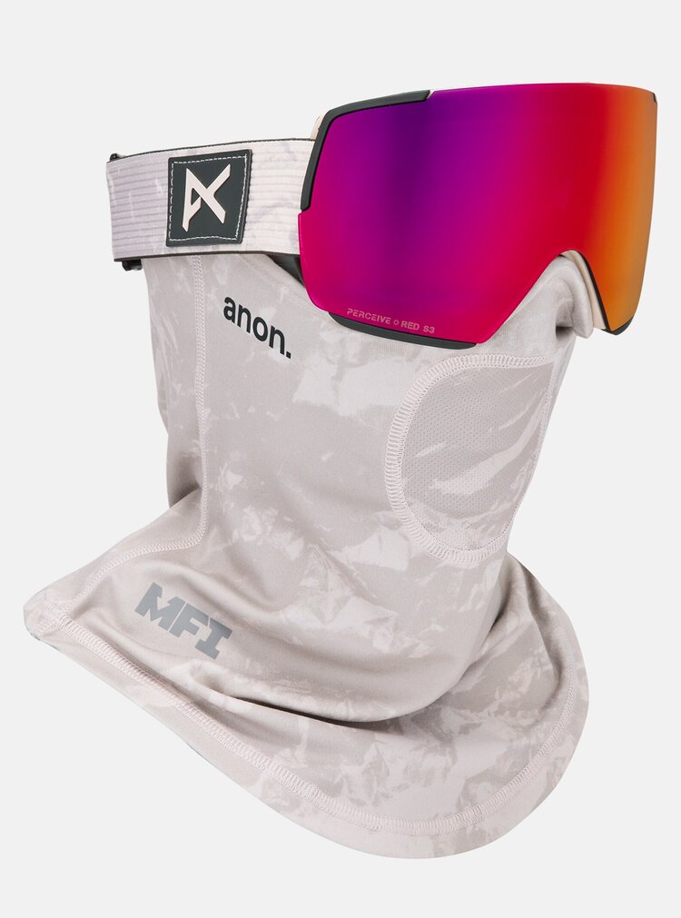 Anon M5S Goggles Bonus Lens MFI Face Mask | Sediment / Perceive Sunny Red