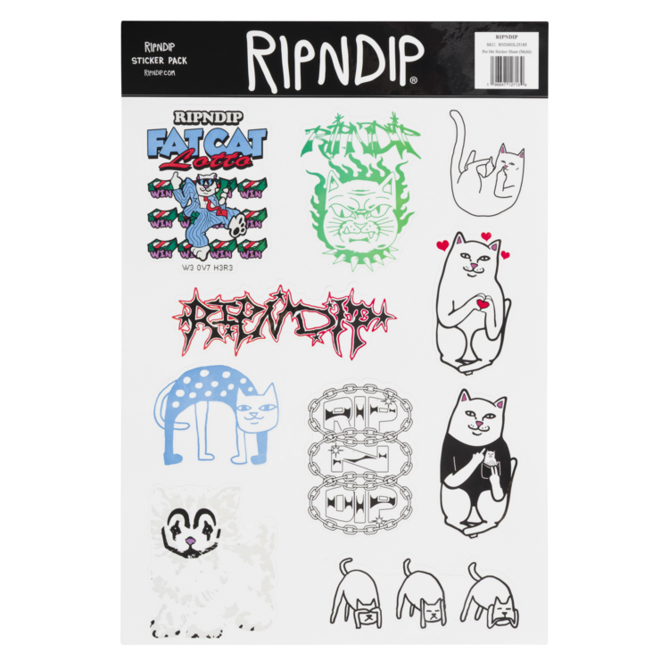 Ripndip Sticker Sheet Pet Me | Multi