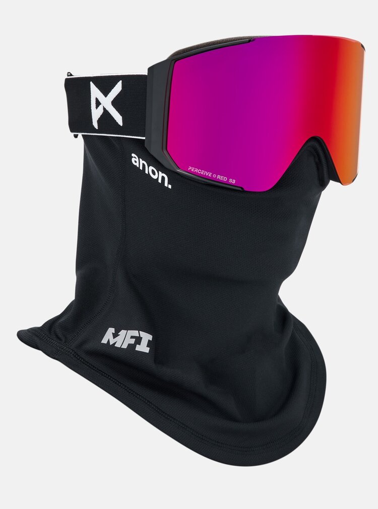 Anon Anon Sync Goggles Bonus Lens MFI Face Mask | Black/Perceive Sunny Red/Perceive Cloudy Burst