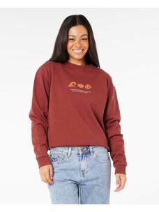 Rip Curl Sunset Surf Relaxed Crew | Red Brown