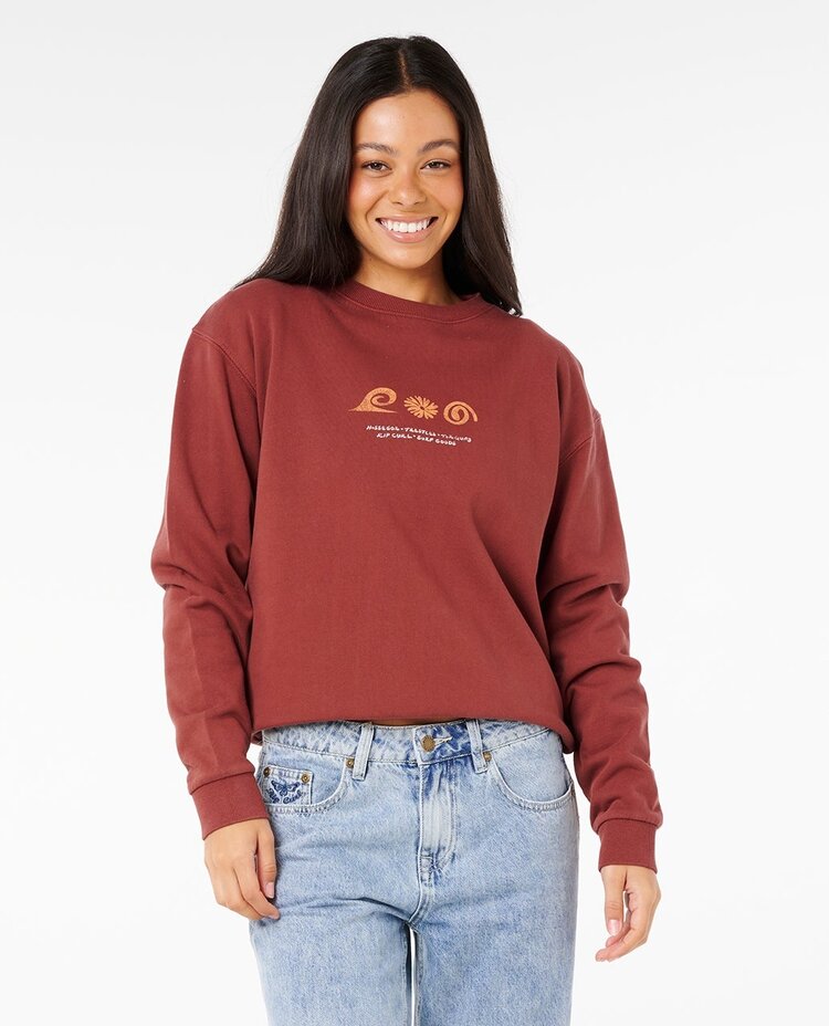 Rip Curl Sunset Surf Relaxed Crew | Red Brown