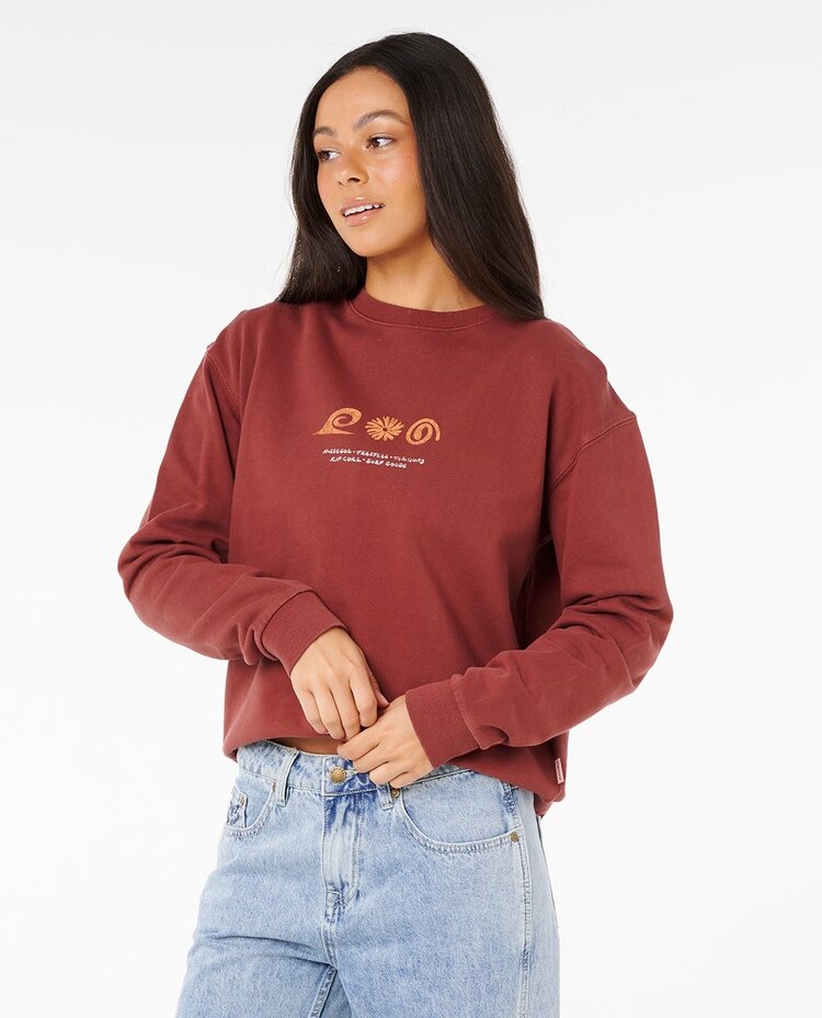 Rip Curl Sunset Surf Relaxed Crew | Red Brown
