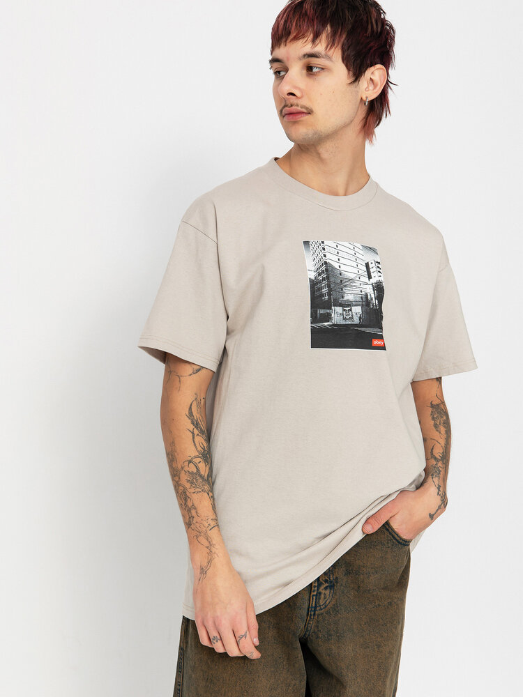 Obey Osaka Photo Tee | Silver Grey Multi