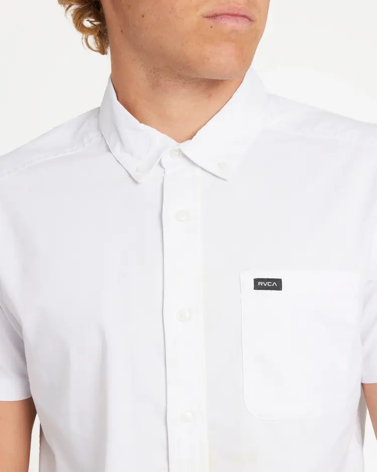 RVCA RVCA That'll Do Stretch Stretch Collection Short Sleeve Shirt | White