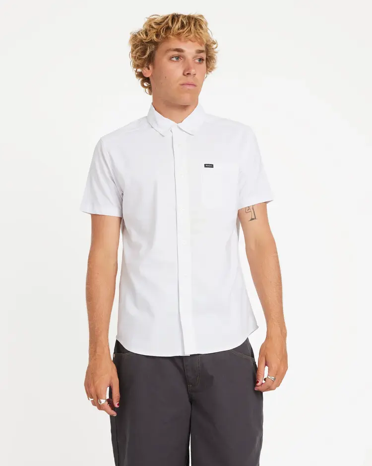 RVCA RVCA That'll Do Stretch Stretch Collection Short Sleeve Shirt | White