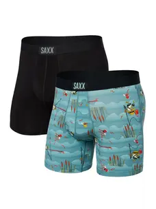 Saxx Saxx Ultra Super Soft Boxer Brief 2 Pack | Gone Fishing/Black
