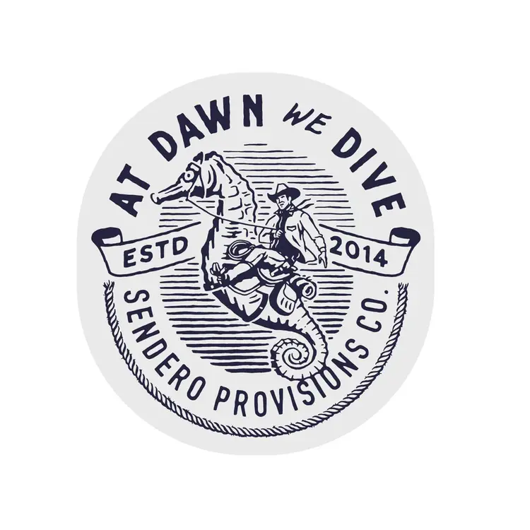 Sendero Provisions Co. We Dive Sticker | White