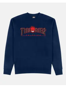 Thrasher Thrasher X Spitfire Big Head Outline Crewneck Sweatshirt | Navy