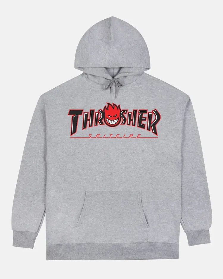Thrasher Thrasher X Spitfire Big Head Outline Hoodie | Ash