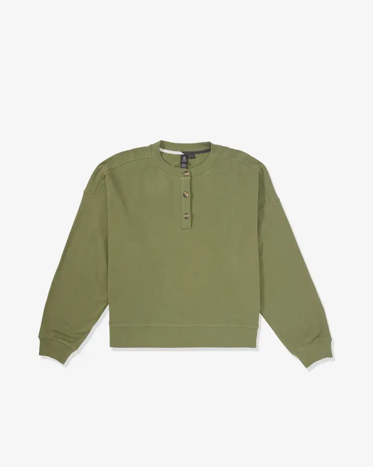 Volcom Volcom Lived In Fleece Henley | Moss Stone