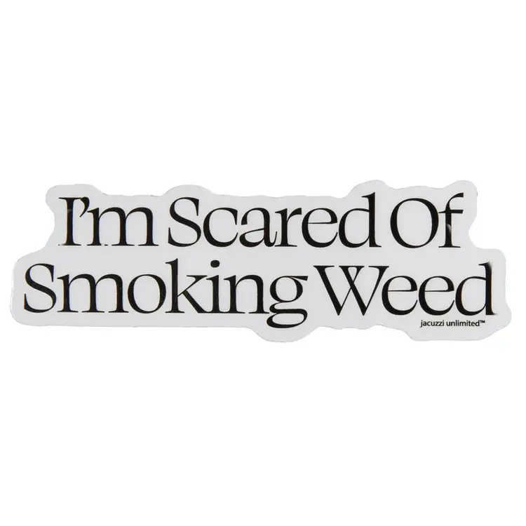 Jacuzzi Jacuzzi Scared Of Smoking Weed Sticker | Multicolor