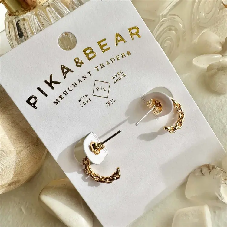 Pika & Bear Pika & Bear Dromi Chain Link Hoop Earrings | Gold