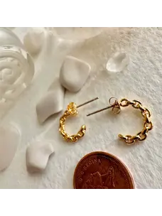 Pika & Bear Dromi Chain Link Hoop Earrings | Gold