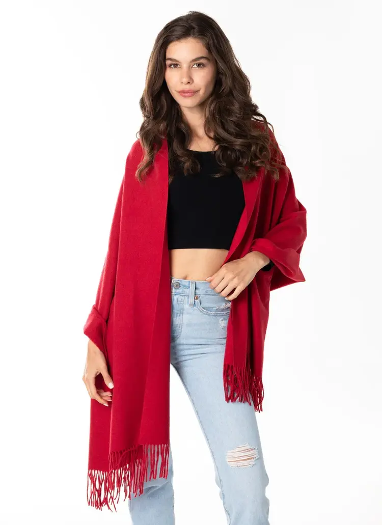 C'est Moi C'est Moi Viscose Blend Scarf | Red