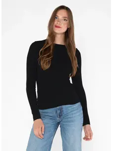 C'est Moi Women's Bamboo Long Sleeve Crew Neck Top One Size | Black