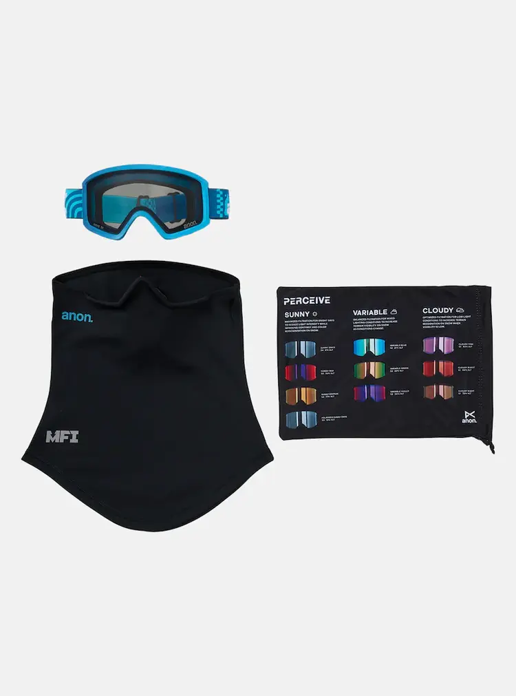 Anon Youth Tracker 2.0 Goggles + MFI Face Mask | Island Blues / Smoke